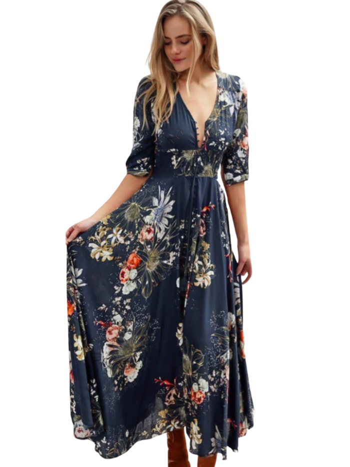 Blue Indigo Maxi Dress