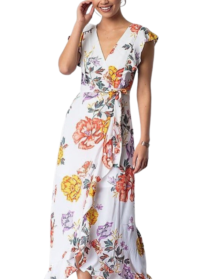 Floral Wrap Maxi Dress